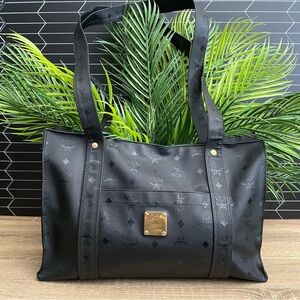 MCM Black Nylon Tote 4837V